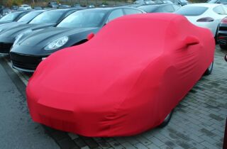 Red AD-Cover ® Mikrokontur with mirror pockets for Porsche Boxster 981