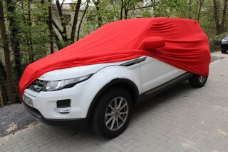 Red AD-Cover ® Stretch with mirror pockets for Range Rover Evoque