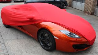 Red AD-Cover ®  Mikrokontur with mirror pockets for McLaren MP4 12C