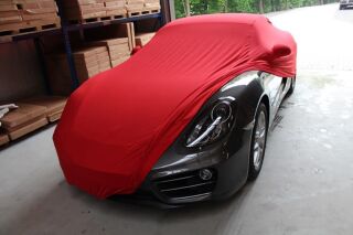 Vollgarage Mikrokontur® Rot mit Spiegeltaschen für Porsche Cayman Typ 981c