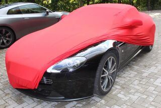 Vollgarage Mikrokontur® Rot mit Spiegeltaschen für Aston...
