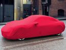 Red AD-Cover ® Stretch with mirror pockets for Porsche Taycan