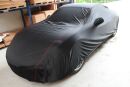 Car-Cover Satin Black with mirror pockets for Porsche Cayman Typ 981c