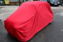 Car-Cover Samt Red for Fiat 500 with export Bumpers