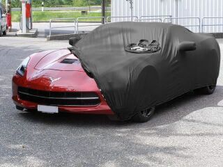Black AD-Cover ® Mikrokuntur with mirror pockets for Chevrolet Corvette C7