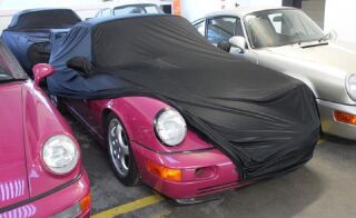 Movendi Car-Cover Satin Black mit Spiegeltaschen für...