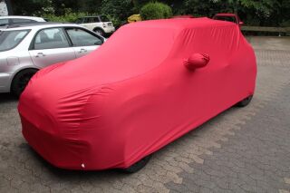 Maßgeschneiderte Vollgarage Satin Red mit Spiegeltaschen für BMW Mini