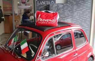 Car-Cover Italo Style Grün Weiß Rot für Fiat 500