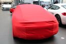 Movendi Car-Cover Satin Red with mirror pockets for Porsche Cayman