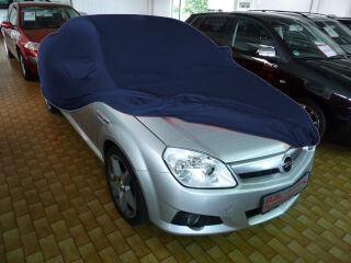 Vollgarage Mikrokontur® Blau mit Spiegeltaschen für Opel Tigra TwinTop