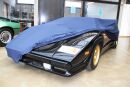 Vollgarage Mikrokontur® Blau mit Spiegeltaschen für Lamborghini Countach
