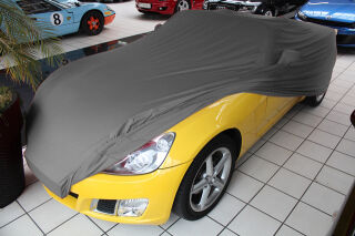Grey AD-Cover ® Mikrokuntur with mirror pockets for Opel Speedster