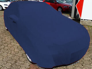 Blaues AD-Cover® Mikrokontur mit Spiegeltaschen für BMW 3er E93