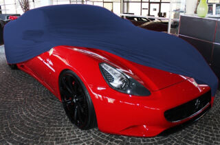 Blaues AD-Cover® Mikrokontur mit Spiegeltaschen für  Ferrari California