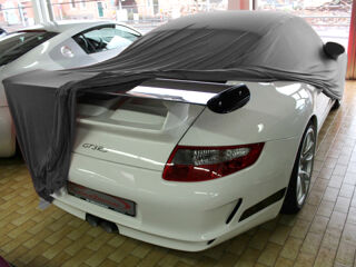Grey AD-Cover ® Mikrokuntur with mirror pockets for Porsche 997 GT3RS