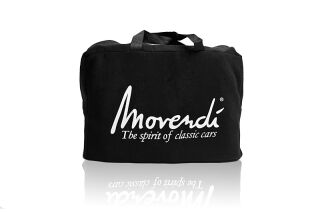 Movendi Satin Black carry bag with Zipper - with Logo