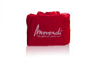 Movendi Satin Red carry bag with Zipper - with Logo