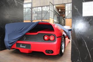 Blaue Vollgarage mit Spiegeltaschen für Ferrari F50
