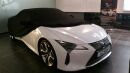 Black AD-Cover ® Mikrokuntur with mirror pockets for Lexus LC 500